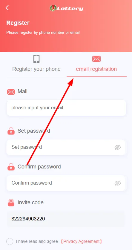 1 Lottery Email Registration